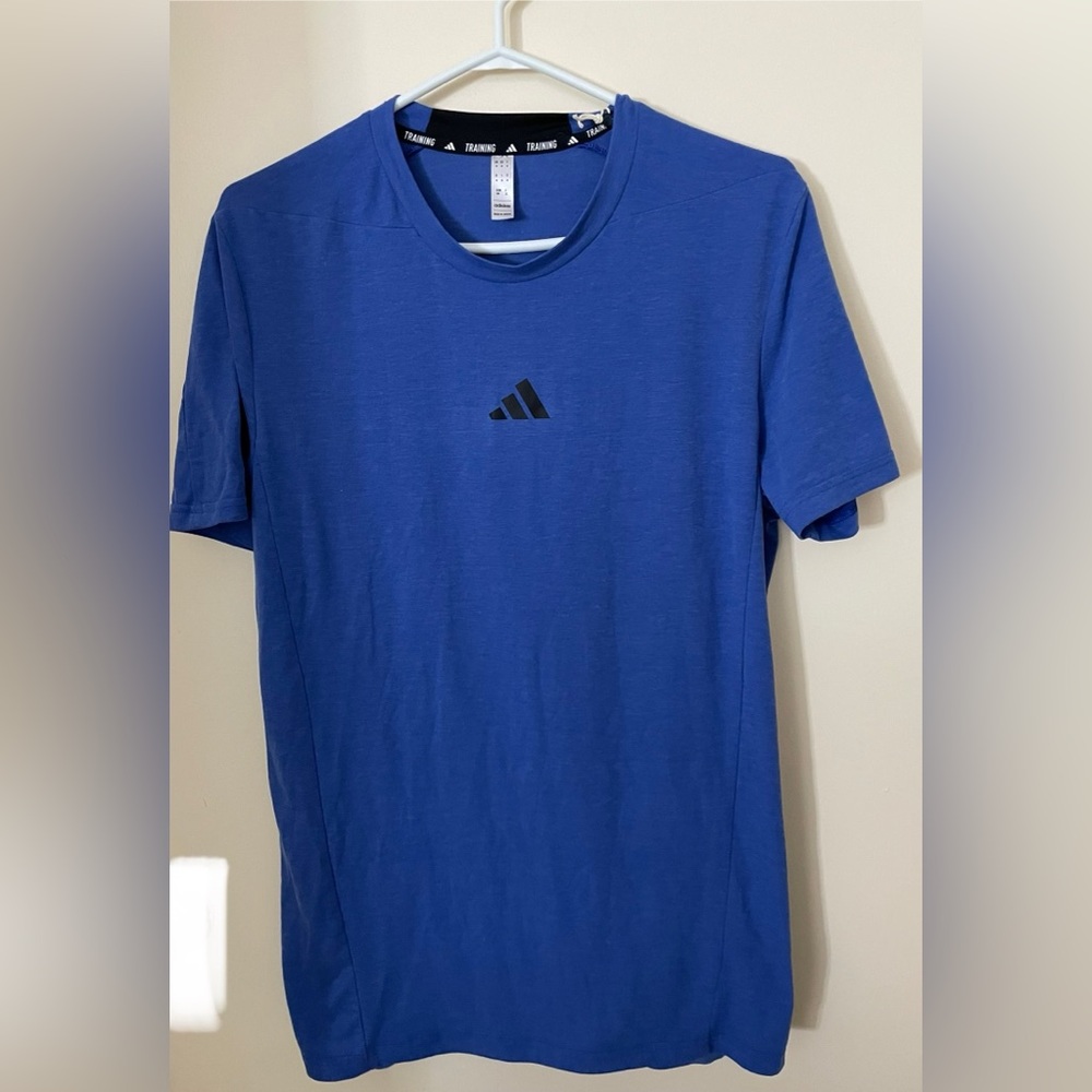 Sz M Adidas Men's Blue Performance t Shirt with adidas logo - Picture 6 of 13